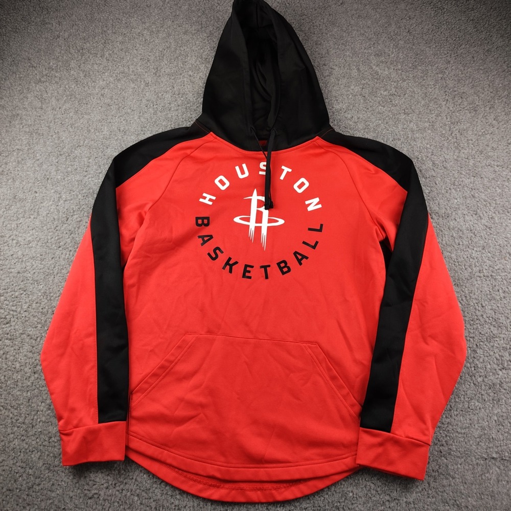 NBA Hoodie Mens Medium Houston Rockets Red Black Pullover EUC